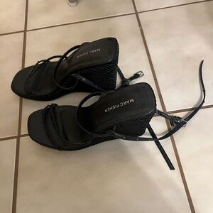Marc Fisher Black Women's Wedge Sandals